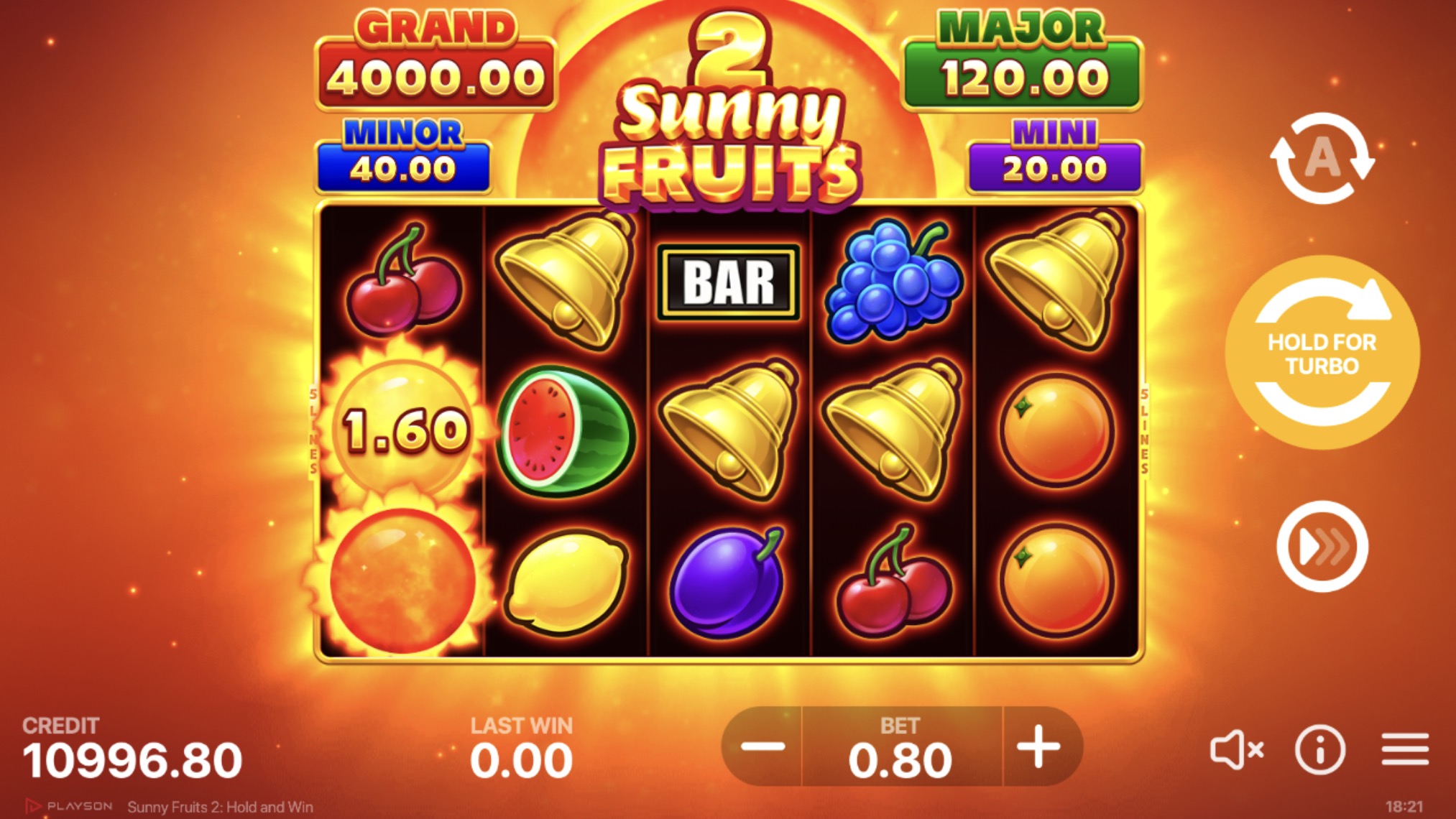 Новинки казино Вулкан Старс — слоты «Sunny Fruits 2: Hold and Win» от Playson